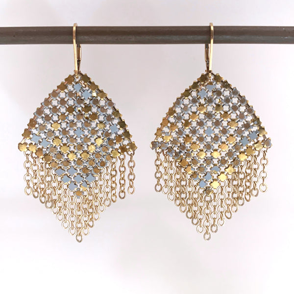 Augive Earrings Short - Pale Blue + Soft Gold