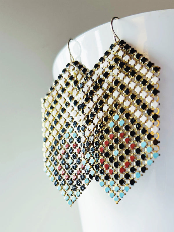 Desert Feather Mesh Earrings