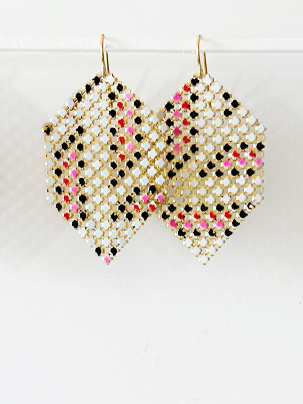 Pink Paver Antique Mesh Earrings