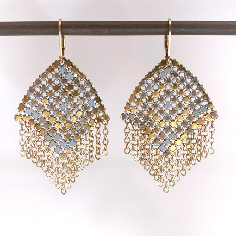 Augive Earrings Short - Pale Blue + Soft Gold
